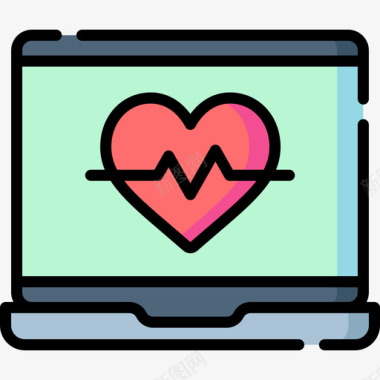 笔记本电脑健康85线性颜色图标