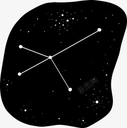 十二星座手帐手绘神秘天体星座复古符号透明图案手账AI矢量设计P高清图片