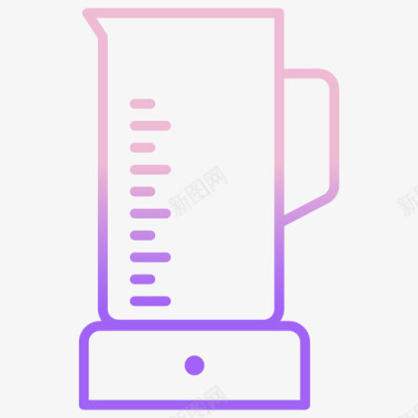 咖啡机厨房135轮廓渐变图标