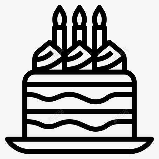 生日蛋糕烘焙面包店轮廓图标svg_新图网 https://ixintu.com 生日蛋糕 烘焙 面包店 轮廓 图标