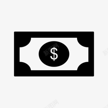 美元纸币金融字形图标图标