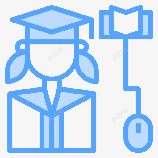 学位在线学习150蓝色svg_新图网 https://ixintu.com 学位 在线学习 蓝色