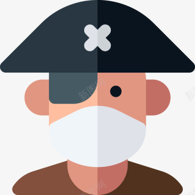 海盗带医用面具的阿凡达8扁平图标