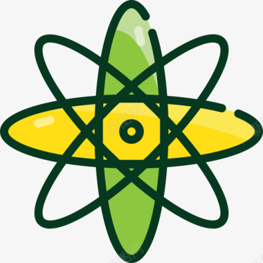 核能能源与动力9线性颜色图标