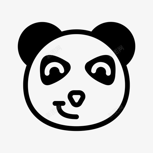 熊猫动物头可爱svg_新图网 https://ixintu.com 动物 熊猫 可爱 快乐 轮廓