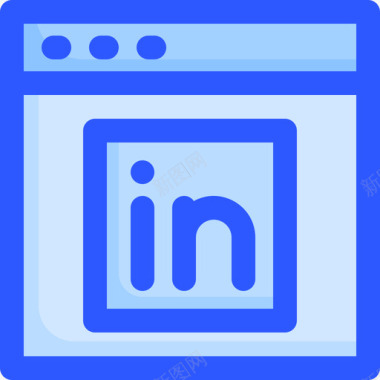 Linkedin网络与通信3蓝色图标