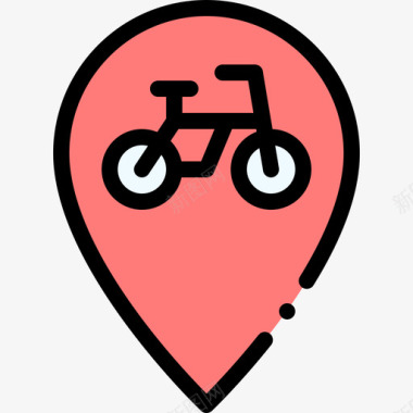 自行车自行车比赛16线性颜色图标