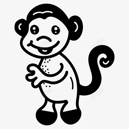 猴子卡通画动物黑猩猩svg_新图网 https://ixintu.com 猴子 动物 卡通画 黑猩猩 卡通 可爱 字形 矢量 矢量图 图标