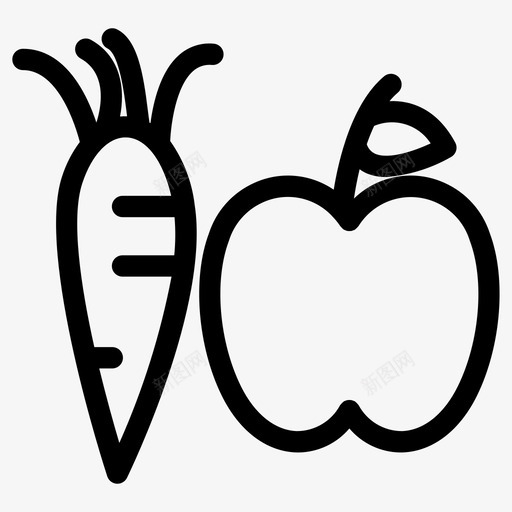 苹果和胡萝卜食品水果svg_新图网 https://ixintu.com 苹果 胡萝卜 食品 水果 健康 有机 园艺 设计