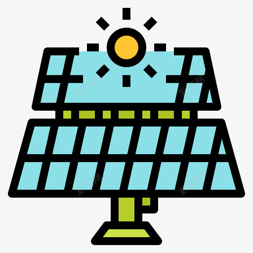 太阳能可再生能源36线性颜色svg_新图网 https://ixintu.com 太阳能 可再 再生 能源 线性 颜色