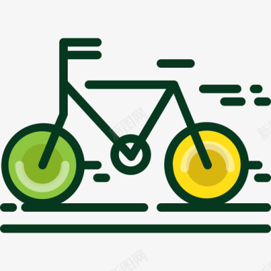 自行车能源和动力9线性颜色图标