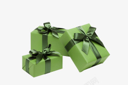 免扣绿色礼品盒礼物送礼透明底活动氛围装饰物点缀物科素材