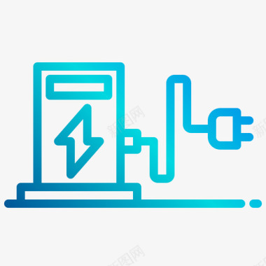 燃料站绿色能源2线性梯度图标