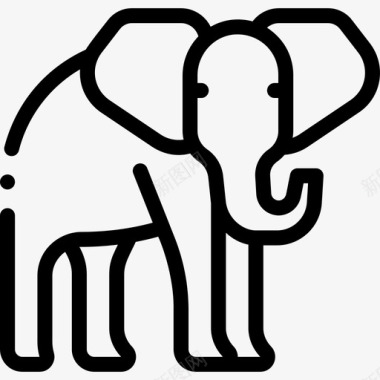 大象野生动物45直系图标