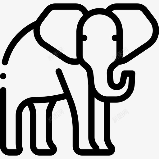 大象野生动物45直系svg_新图网 https://ixintu.com 大象 野生动物 直系