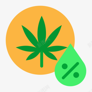大麻油大麻11扁平图标