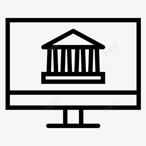 网上银行设备显示器svg_新图网 https://ixintu.com 网上银行 设备 显示器 网上购物 网站 28个 在线购物 线路 图标