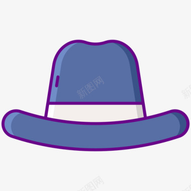 侦探帽私家侦探3直线颜色图标