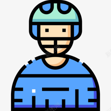 曲棍球运动员曲棍球64直系颜色图标