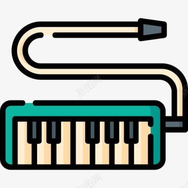 Melodica乐器60线性颜色图标
