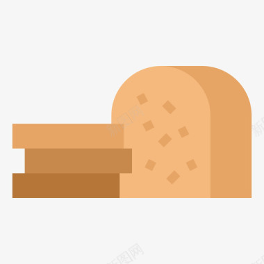 全麦面包面包房149扁平图标