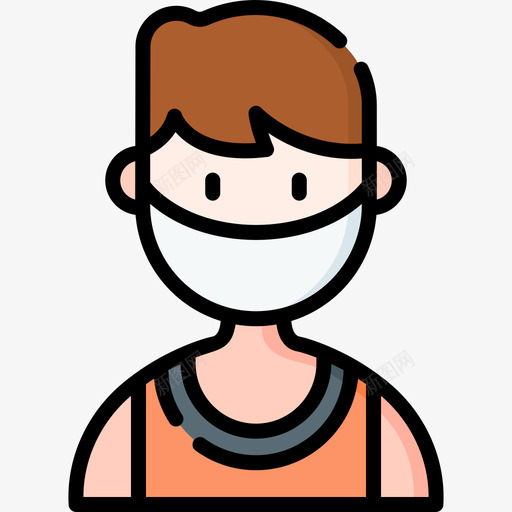 男孩头像戴着医用面具7线性颜色svg_新图网 https://ixintu.com 男孩 头像 戴着 医用 面具 线性 颜色