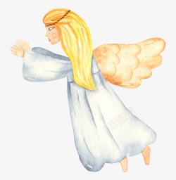 水彩卡通水彩天使儿童印刷图案装饰手账设计PS2水彩素材