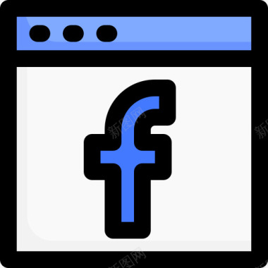 Facebook网络和通信4线性颜色图标