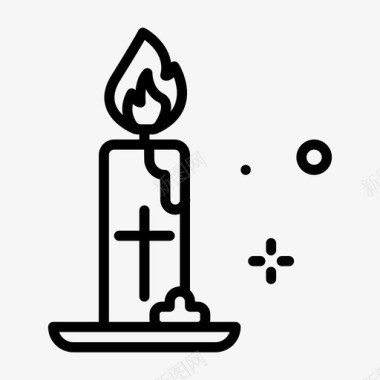 蜡烛复活节79直线型图标
