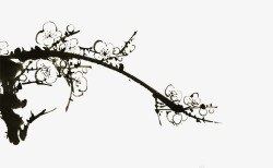 中国古风水墨花手绘水彩植物花卉装饰透明ps62中国素材