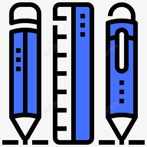 铅笔教育326蓝色svg_新图网 https://ixintu.com 铅笔 教育 蓝色