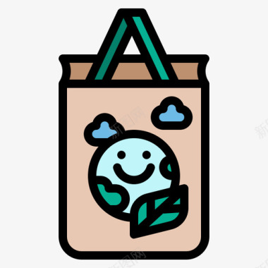 塑料袋塑料污染18线性颜色图标