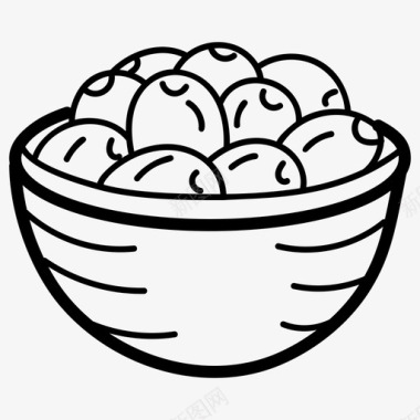 橄榄碗画食物碗食物盘图标