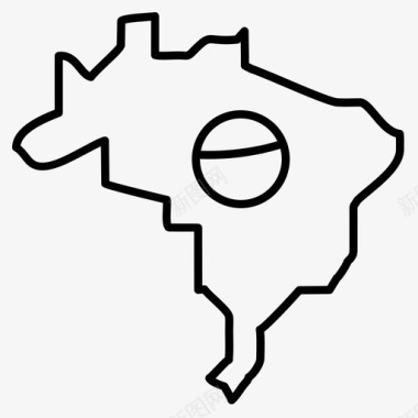 巴西地图世界图标