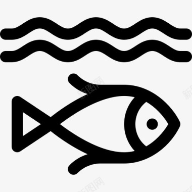 鱼类负责任消费3线性图标