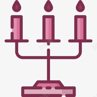 蜡烛万圣节206线性颜色图标