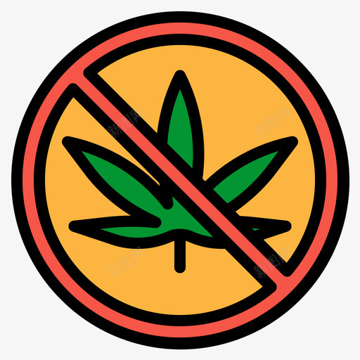 禁止大麻10线性颜色svg_新图网 https://ixintu.com 禁止 大麻 线性 颜色