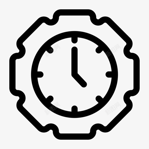 时钟齿轮小时分钟svg_新图网 https://ixintu.com 时钟 齿轮 小时 分钟 时间 办公室 粗体 图标