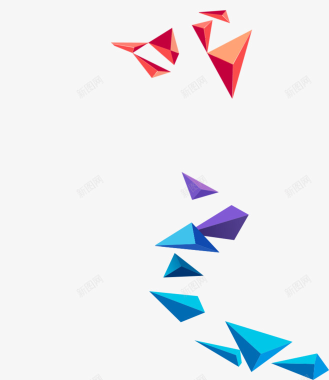 彩色三角点缀漂浮素材png免抠素材_新图网 https://ixintu.com 三角 几何 彩色 漂浮 点缀