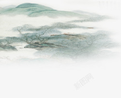 中国古风水墨柳树柳枝透明后期美化装饰设计6中国古风素材