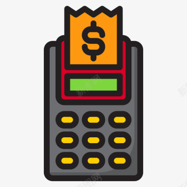 信用卡机商业和金融119线性颜色图标