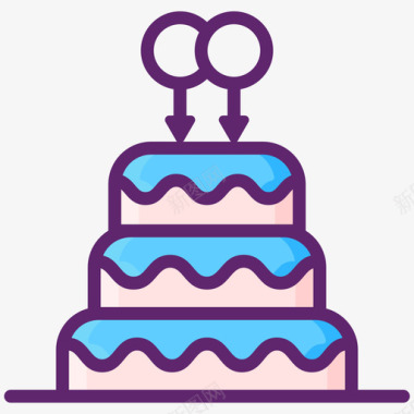 婚礼蛋糕lgbt图标线性颜色图标
