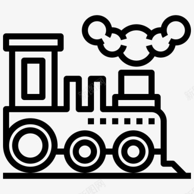 蒸汽火车铁路运输图标