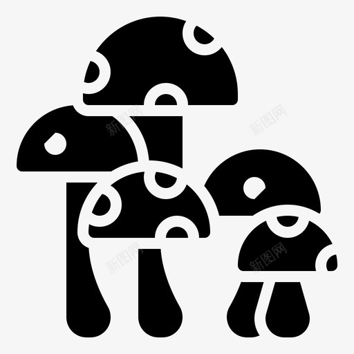 蘑菇蔬菜4字形svg_新图网 https://ixintu.com 蘑菇 蔬菜 字形