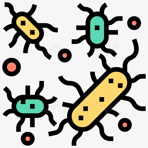 细菌生物化学22线状颜色svg_新图网 https://ixintu.com 细菌 生物化学 线状 颜色