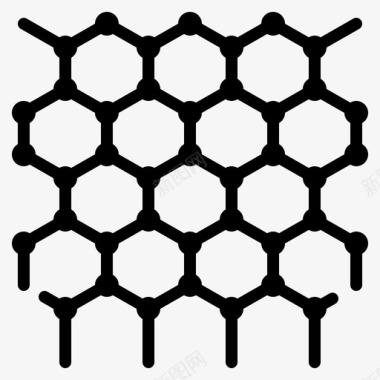 纳米材料石墨烯六角形图标