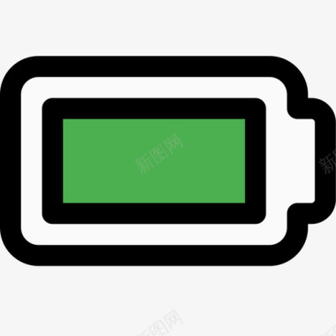 智能手机充电器电池和电源5线性颜色图标