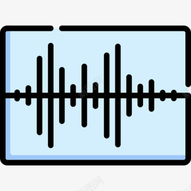 声波音频和视频31线性颜色图标