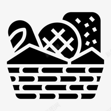 面包篮面包面包实心图标集图标