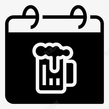 国际啤酒日酒精日历图标